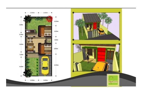 Desain leter L 2 Kamar Keren