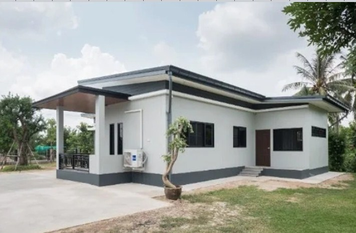 Desain Rumah Leter L 2 Kamar Atap Miring