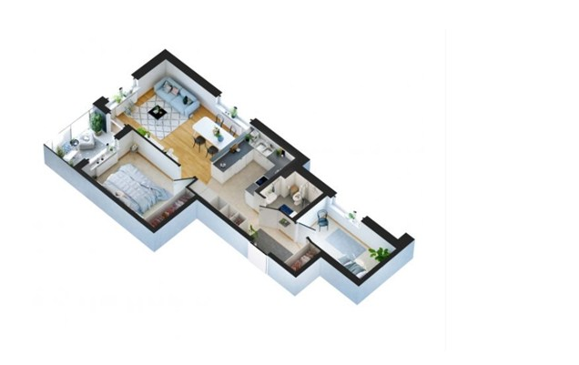 Gambar Desain leter L 2 Kamar