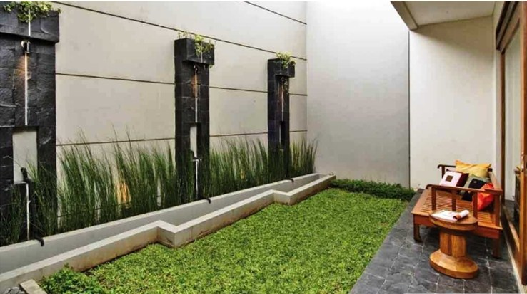Desain Rumah Lebar 5 Meter Taman Belakang Rumah