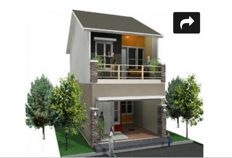 Desain Rumah Lebar 5 Meter Tampak Depan 2 Lantai