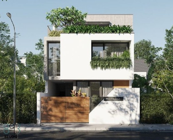 Desain Rumah Lantai 2 Minimalis Serba Putih Yang Makin Menarik