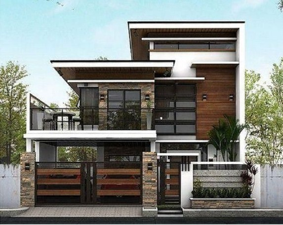 Rumah 2 Lantai Dengan Balkon yang Modern