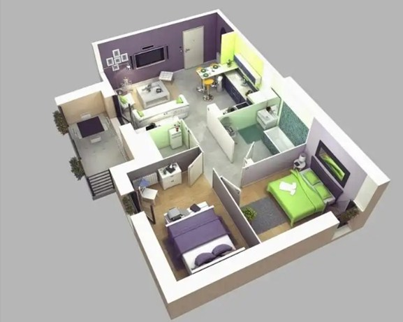 Sketsa Desain Rumah Lahan Sempit Memanjang