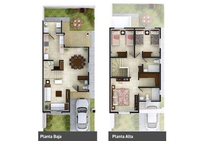 Desain Rumah Lantai 2 Memiliki Pekarangan Yang Luas