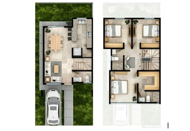 Rumah 2 Lantai Dengan 3 Kamar Tidur