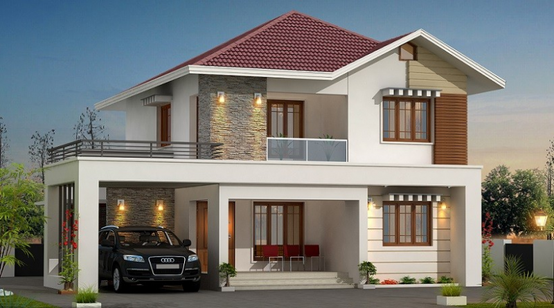 Desain Rumah Mewah 2 Lantai Model Atap Modern
