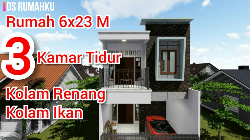 Desain Rumah Mewah 3 Lantai Dengan Kolam Renang Gambar