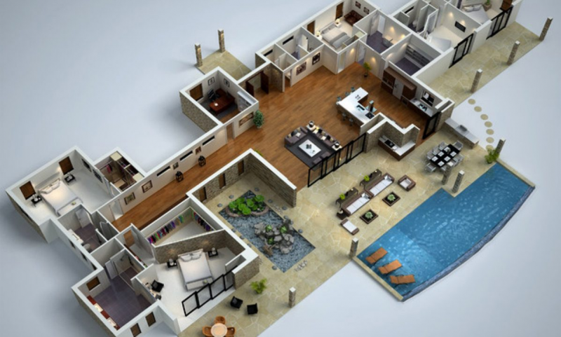 Desain Rumah Mewah 3 Lantai Dengan Kolam Renang Terbaik