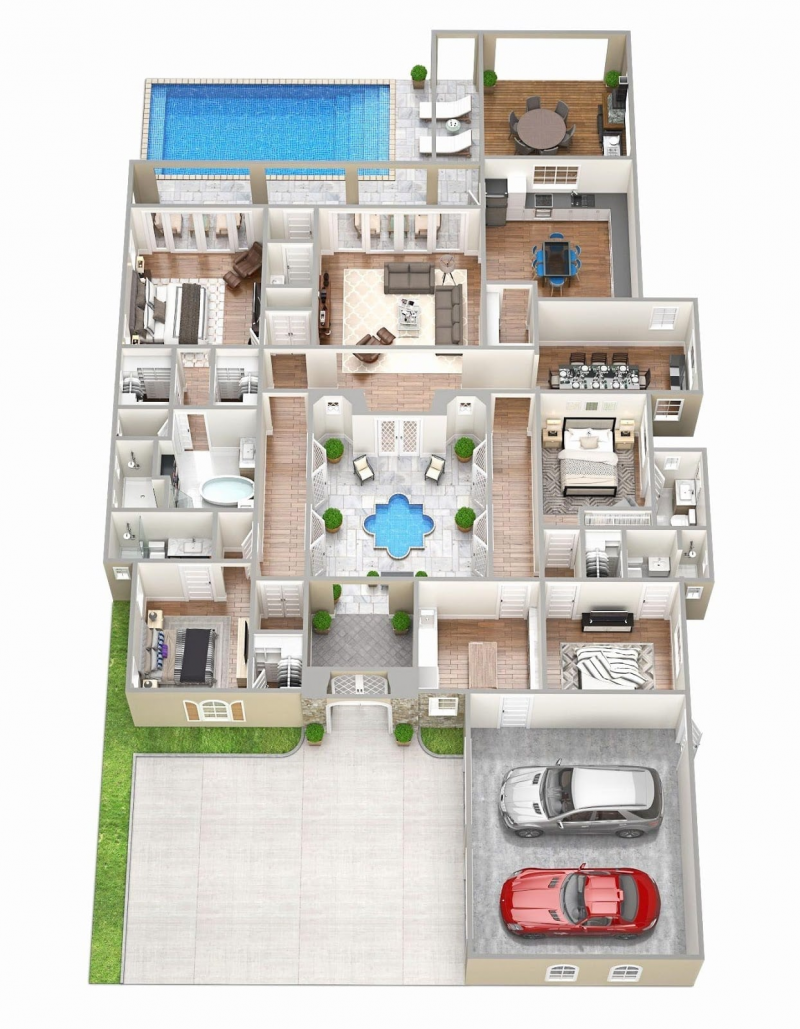 Desain Rumah Mewah 3 Lantai Dengan Kolam Renang Terupdate