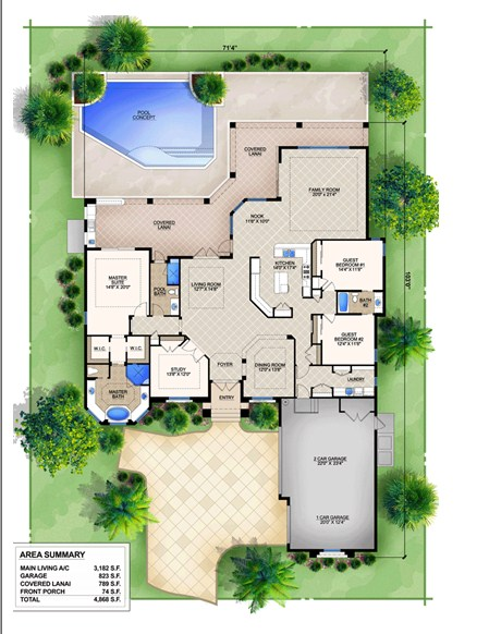 Desain Rumah Mewah 3 Lantai Dengan Kolam Renang Yang Simple