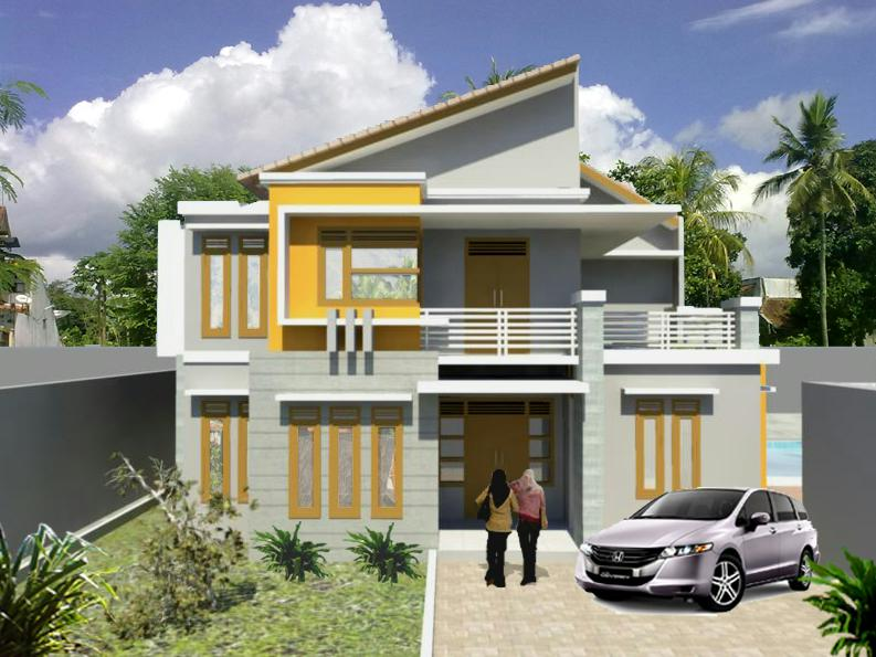 Desain Rumah 3 Kamar 2 Lantai Bertaman
