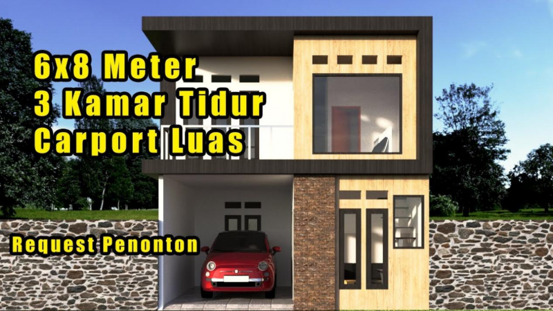 Desain rumah dengan carport luas