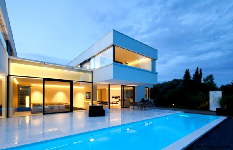 Desain Rumah Minimalis 2 Lantai Dengan Kolam Renang Modern