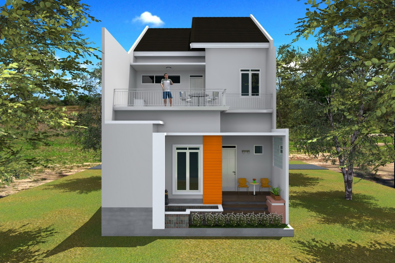 Desain Rumah Nuansa Putih 2 Lantai