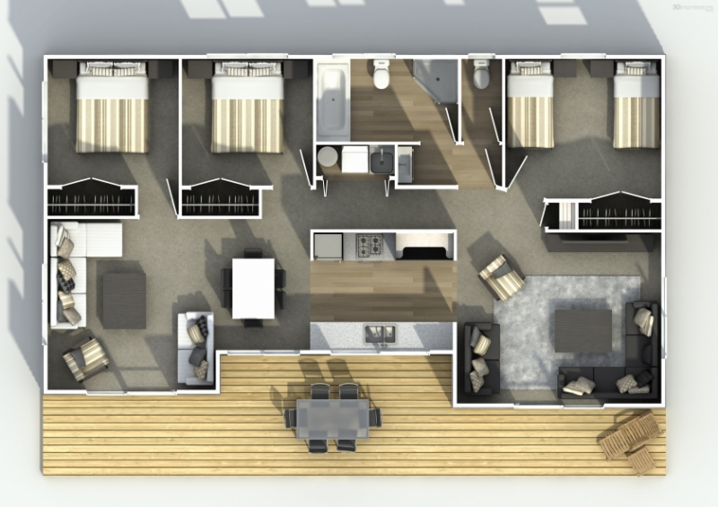 Desain Rumah Minimalis 3 Kamar Dengan Mushola Sederhana