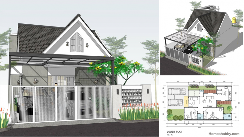 Desain Rumah Mushola Putih