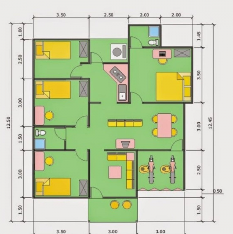 Desain Rumah Minimalis 3 Kamar Modern Minimalis