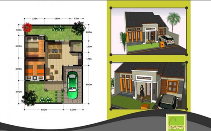 Desain Rumah Minimalis Type 45 Dengan 2 Kamar Tidur