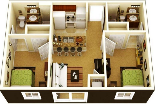 Desain Rumah Petak Keren