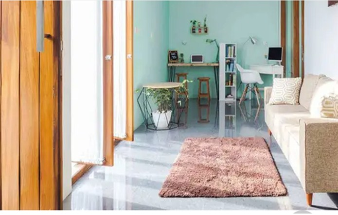 Desain Rumah Mungil Penggunaan Warna Pastel yang Lembut