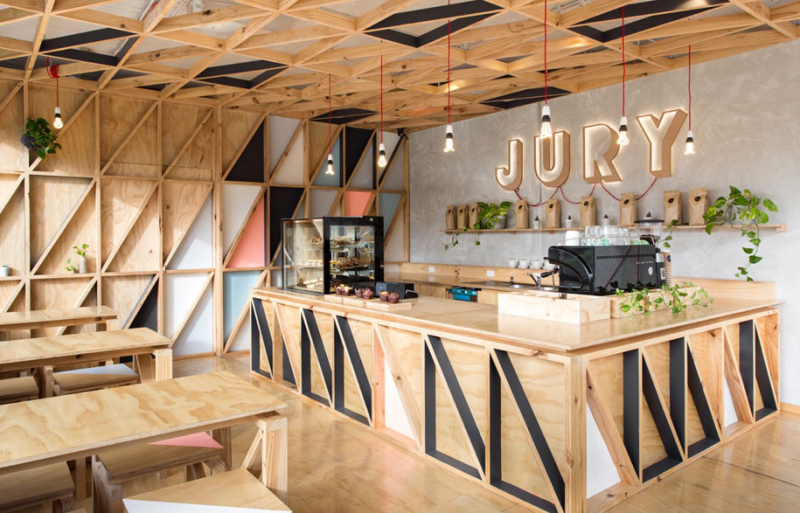 Desain tulisan dinding cafe unik