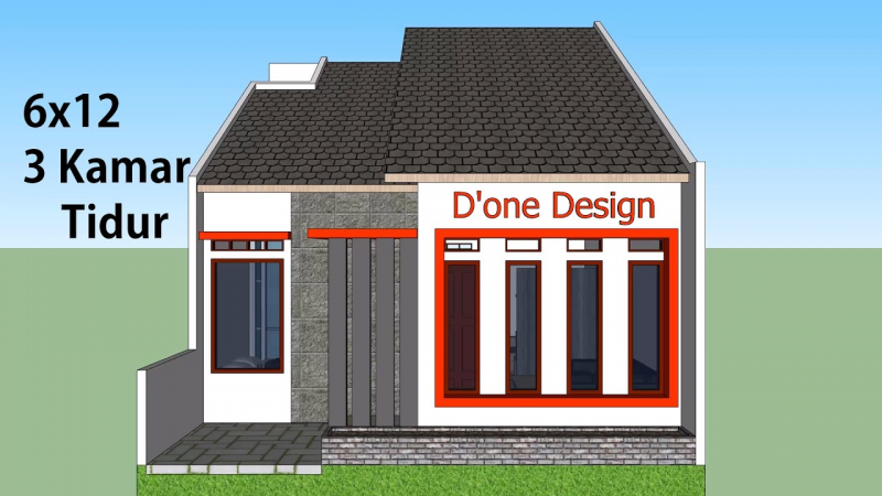 Desain Rumah Sederhana 6x12 Modern