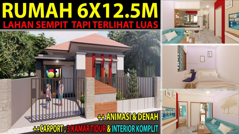 Desain Rumah Sederhana 6x12 Terbaik