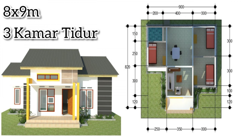 Desain Rumah Sederhana 3 Kamar Model Kekinian