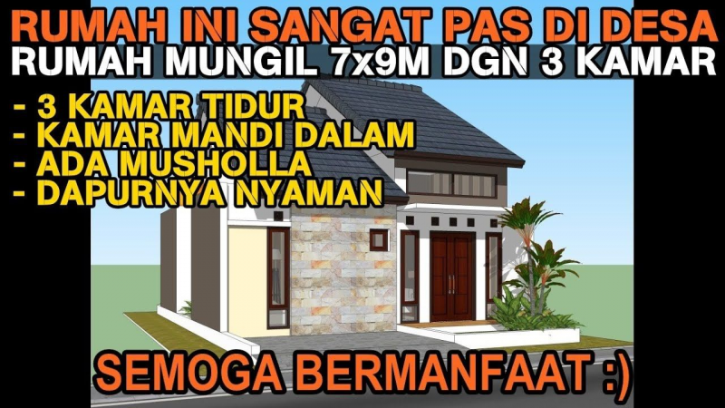 Konsep Desain Rumah Sederhana 3 Kamar di Kampung