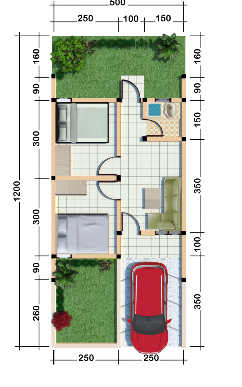 Desain Rumah Type 30 Contoh