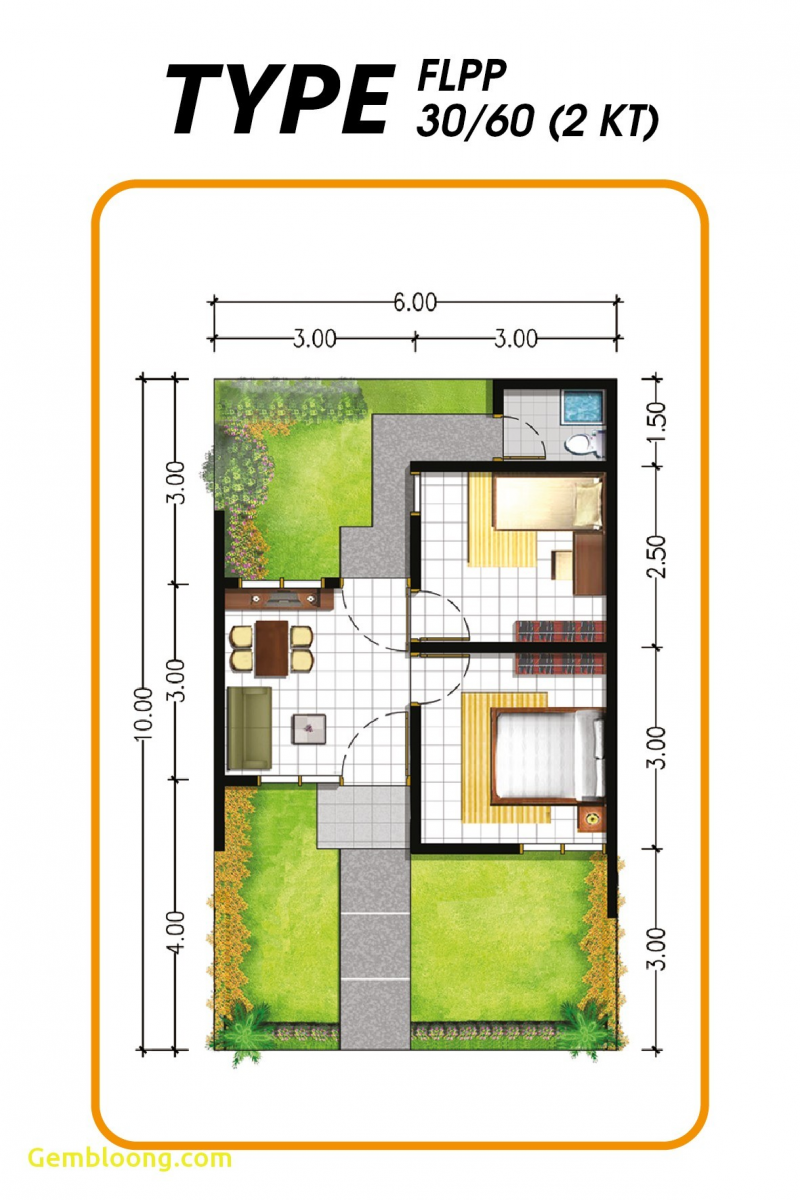 Sketsa Desain Rumah Type 30