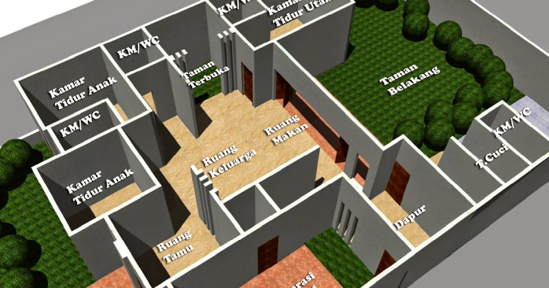 Desain Rumah Ukuran 10x12 1 Lantai Modern Minimalis