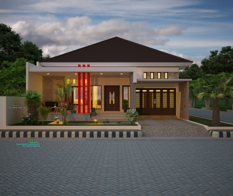 Desain Rumah Ukuran 5x12 1 Lantai Minimalis Modern