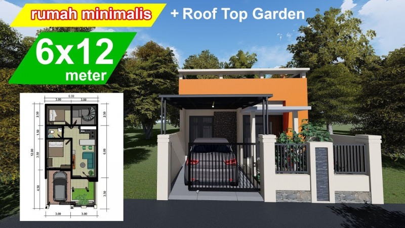 Contoh Gambar Desain Rumah Ukuran 6x12