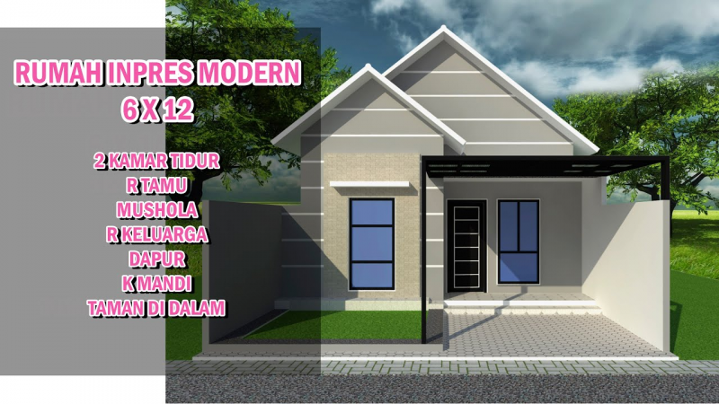 Desain Rumah Ukuran 6x12 Terbaru