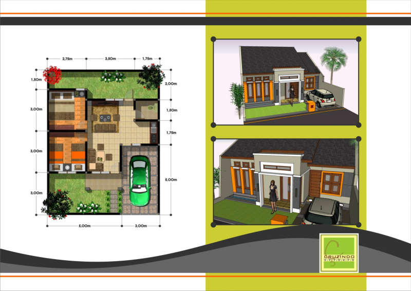 Gambar Desain Rumah Ukuran 6x12