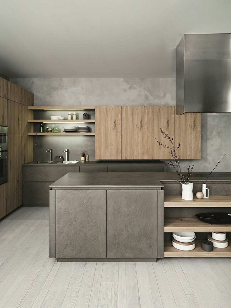 Abu-abu yang modern untuk kitchen set anda