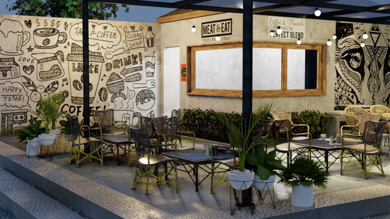 Desain Cafe Kecil Outdoor