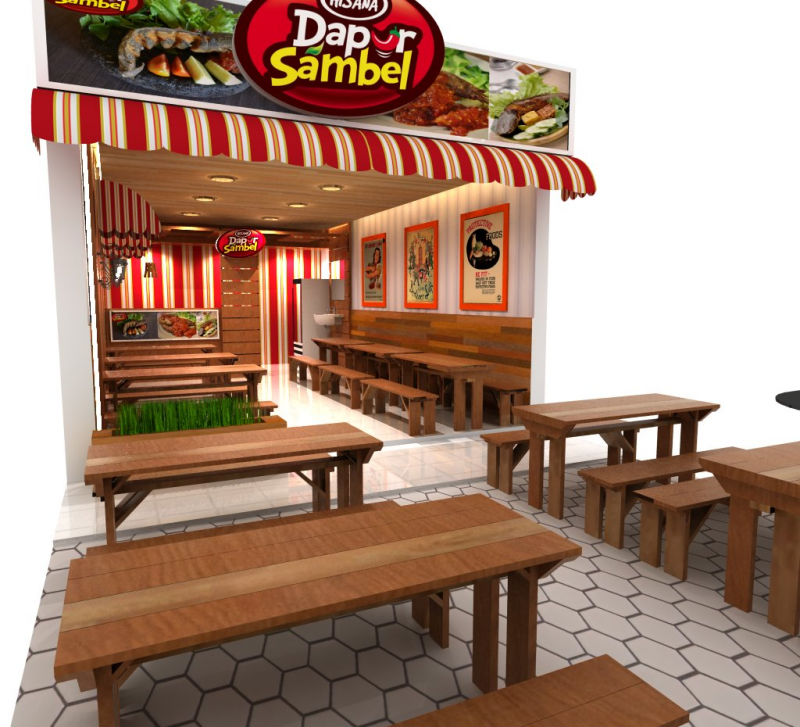 Desain cafe ruko simple