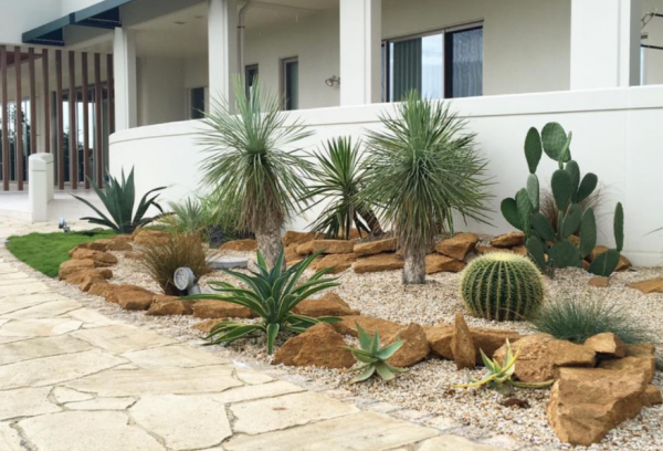 Taman minimalis dengan taman kering