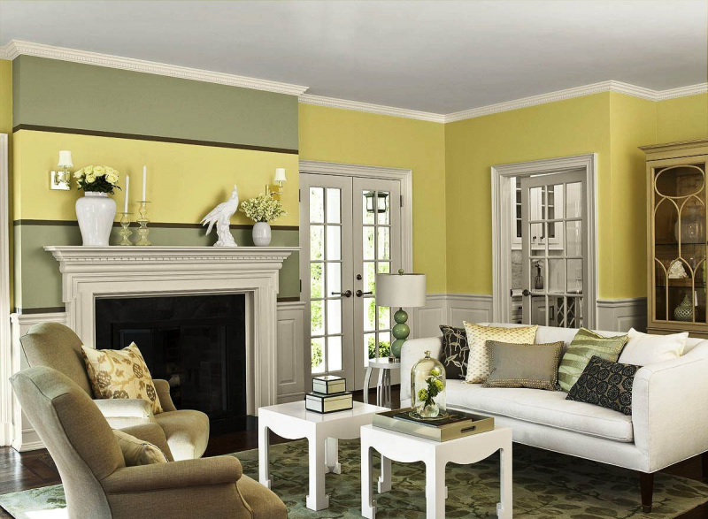 Warna Cat Ruang Tamu Warna cerah yang lembut