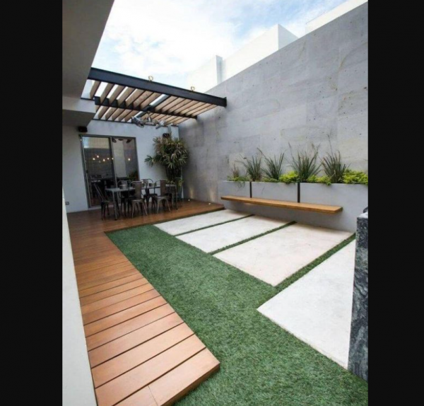 Desain Taman Samping Modern