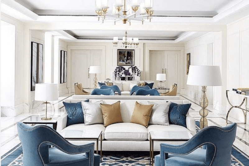 Warna Cat Ruang Tamu putih yang mewah