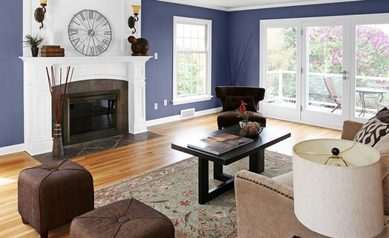 Warna cat ruang tamu ungu cerah