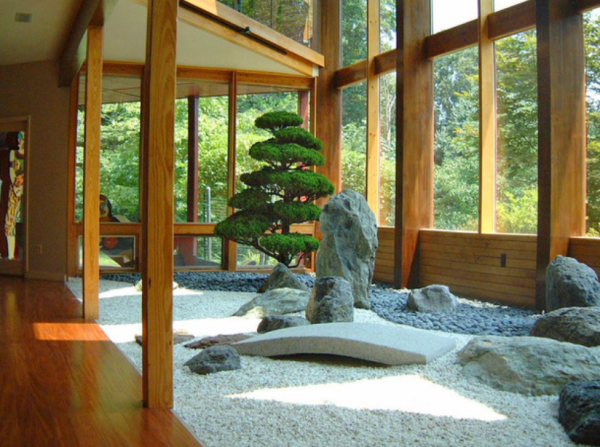 Taman kering dengan batu alam