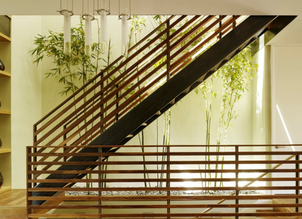 Taman dalam rumah dekat tangga