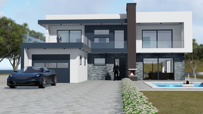 30 Gambar Desain Rumah 3D Minimalis Modern dan Elegan