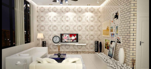 30 Inspirasi Wallpaper Ruang Tamu Yang Keren